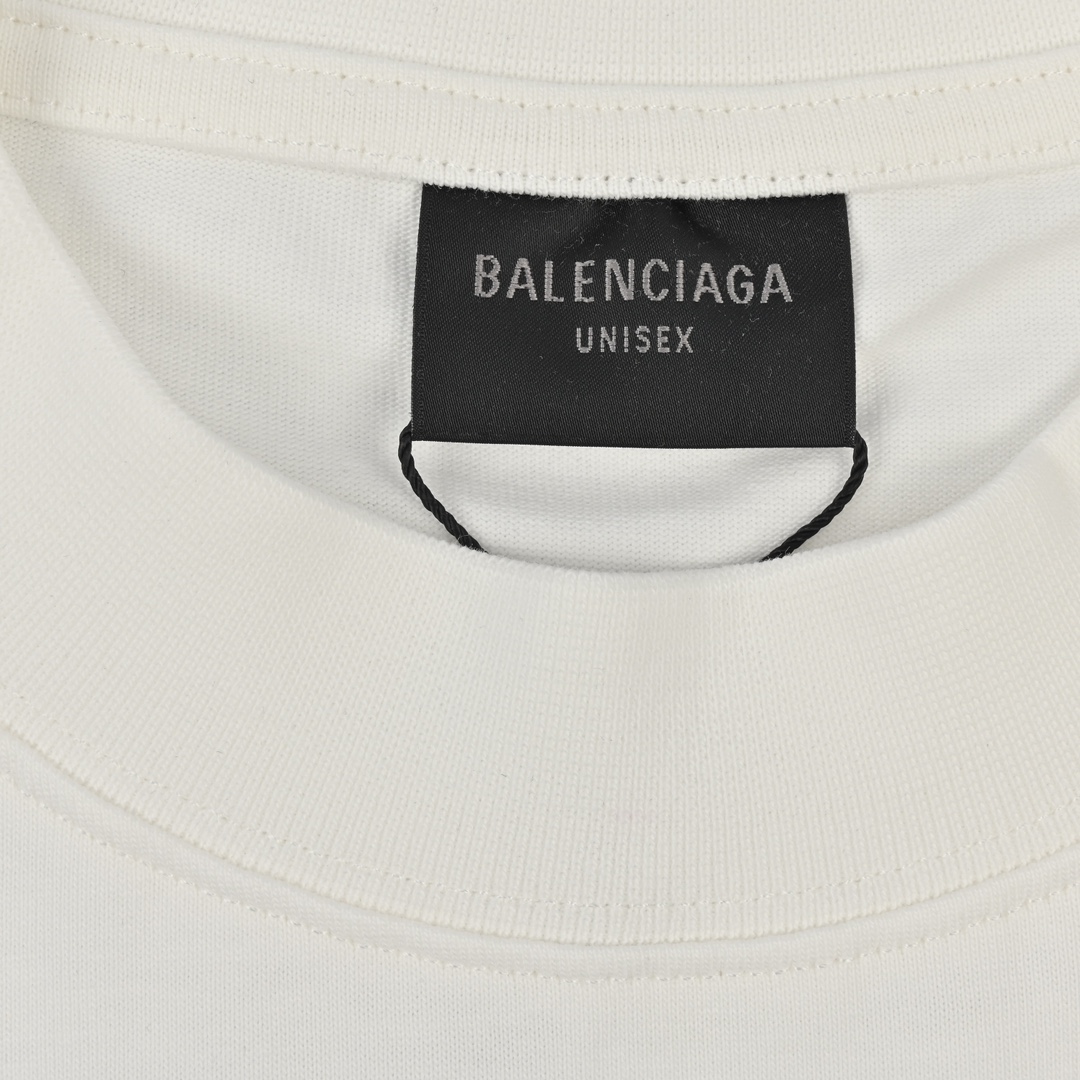 Balenciaga巴黎世家正面I Love Paris&Balenciaxx艺术印花短袖T恤