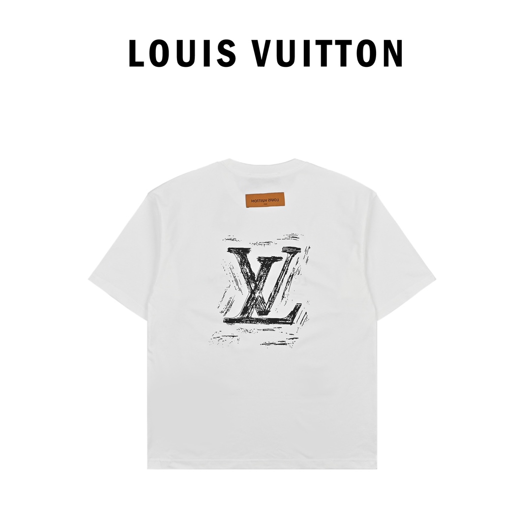 Louis Vuitton/路易威登LV24ss前后字母印花图案秀款短袖T恤