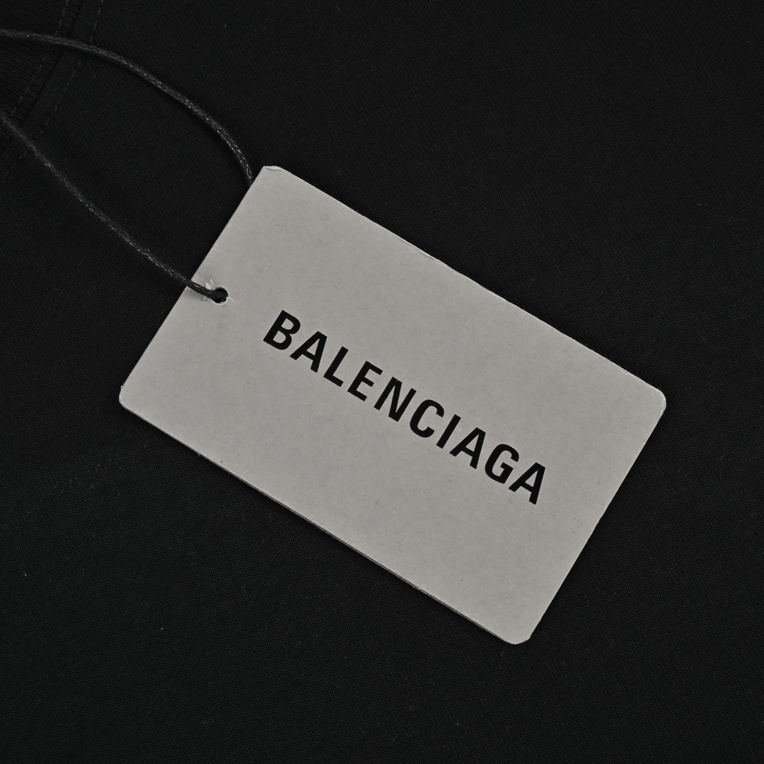 Balenciaga巴黎世家24ss草写字母圆领T恤