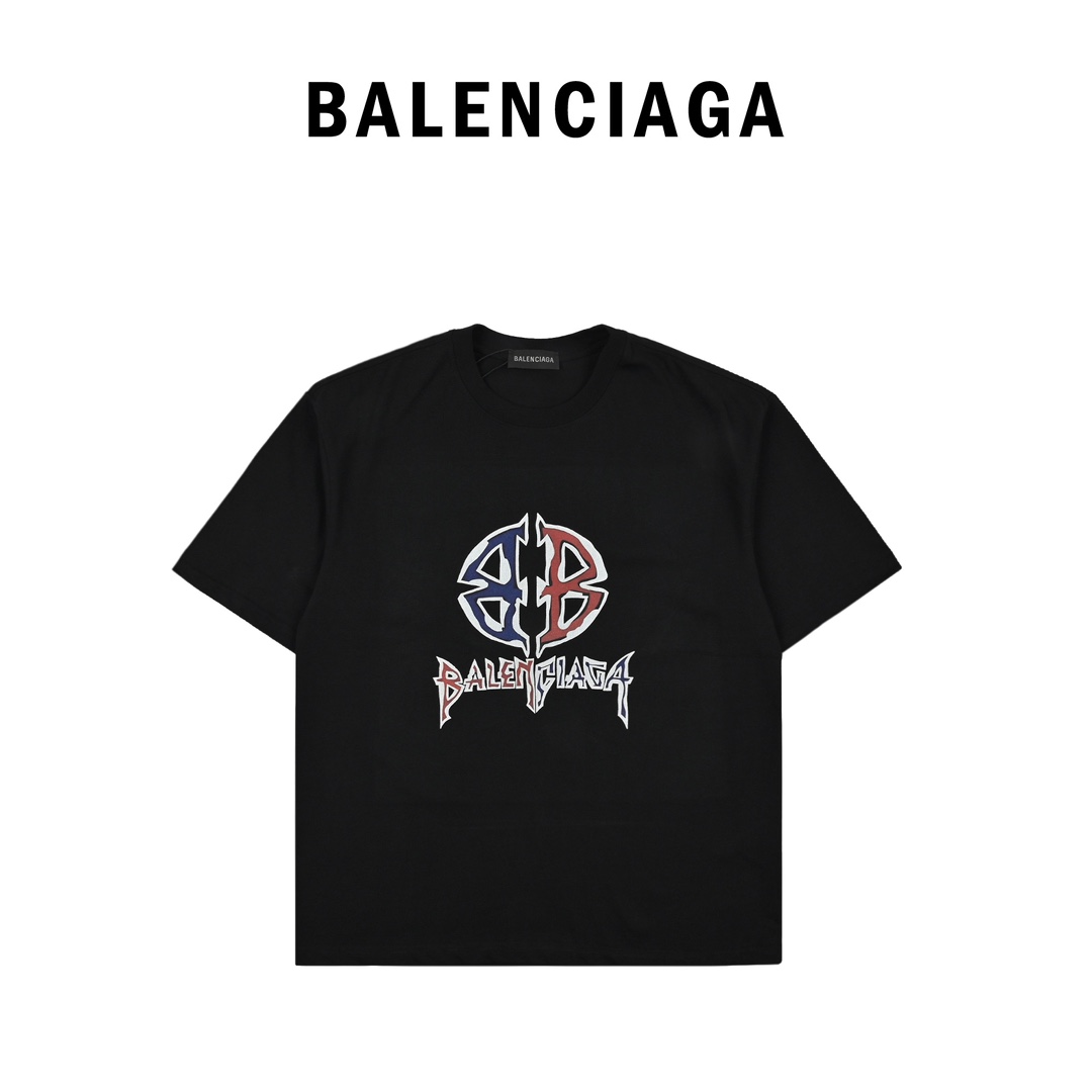 Balenciaga巴黎世家24ss印花圆领短袖