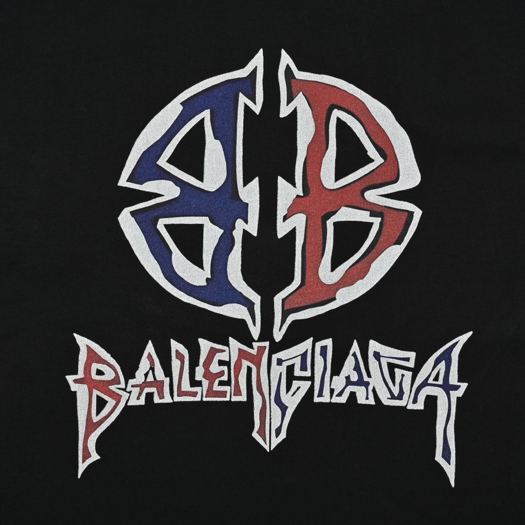 Balenciaga巴黎世家24ss印花圆领短袖