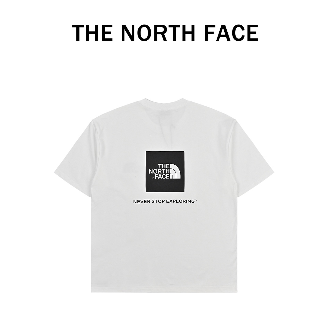 北面TNF联名款方块小标前后logo印花短袖 黑色 白色 高级灰
