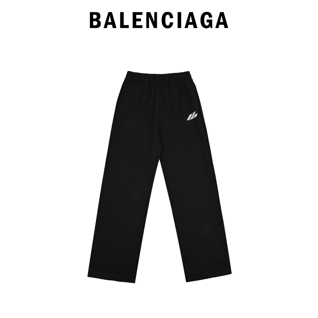 Balenciaga巴黎世家24ss新logo厚板胶印花重磅长卫裤