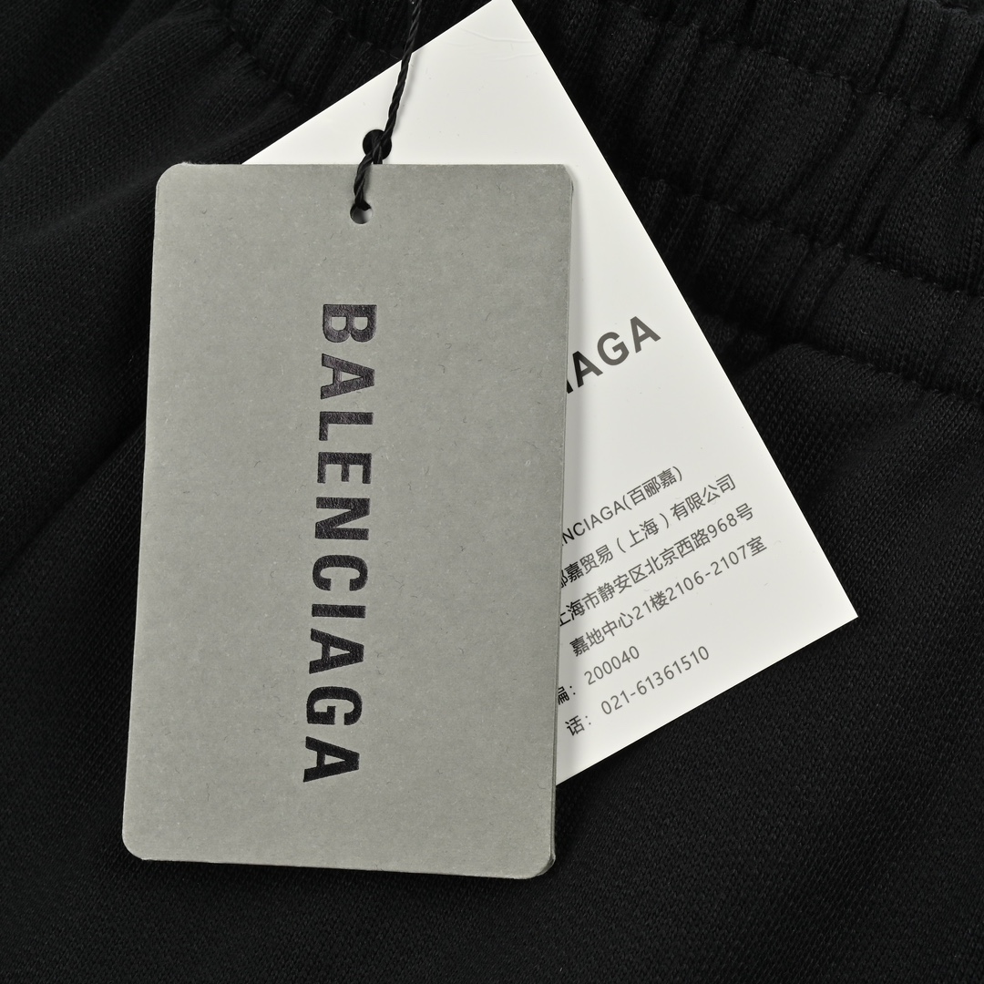 Balenciaga巴黎世家24ss新logo厚板胶印花重磅长卫裤