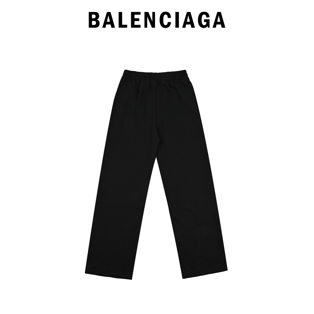 Balenciaga巴黎世家24ss新logo厚板胶印花重磅长卫裤