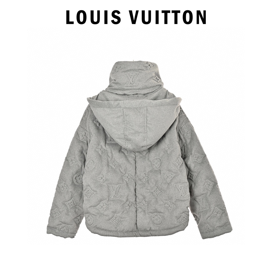 Louis Vuitton路易威登浮雕老花压花重工羽绒服