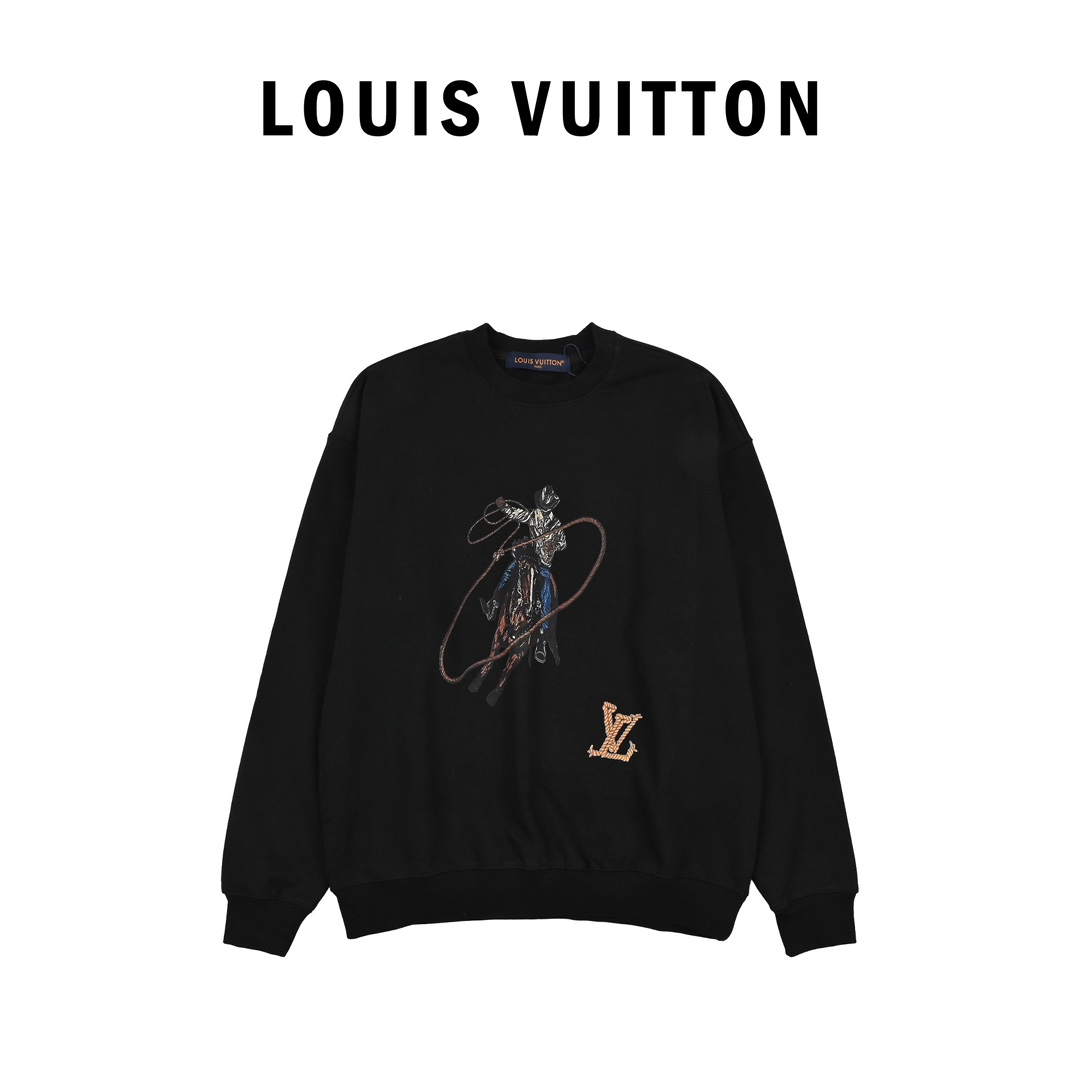 Louis Vuitton路易威登24ss骑士战马圆领卫衣