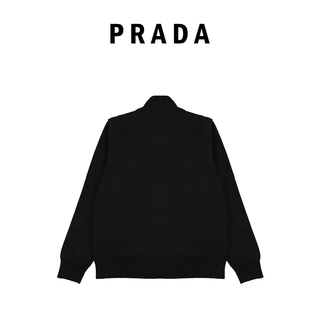 PRADA/普拉达倒三角logo针织拼接夹棉夹