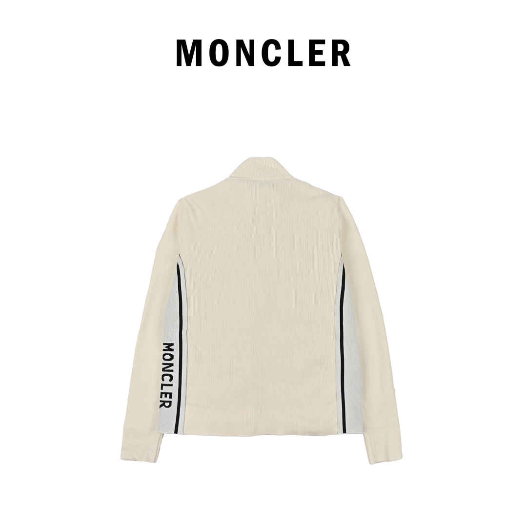 MONCLER 蒙口袖子拼接针织羽绒服夹克