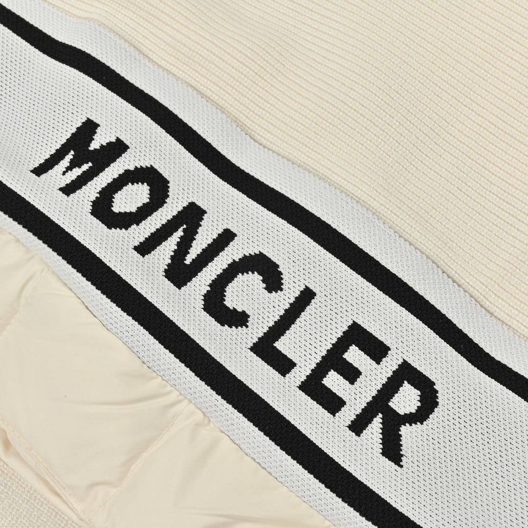 MONCLER 蒙口袖子拼接针织羽绒服夹克