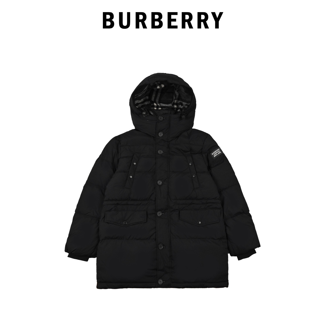 Burberry巴宝莉24ss毛呢中长款羽绒服外套