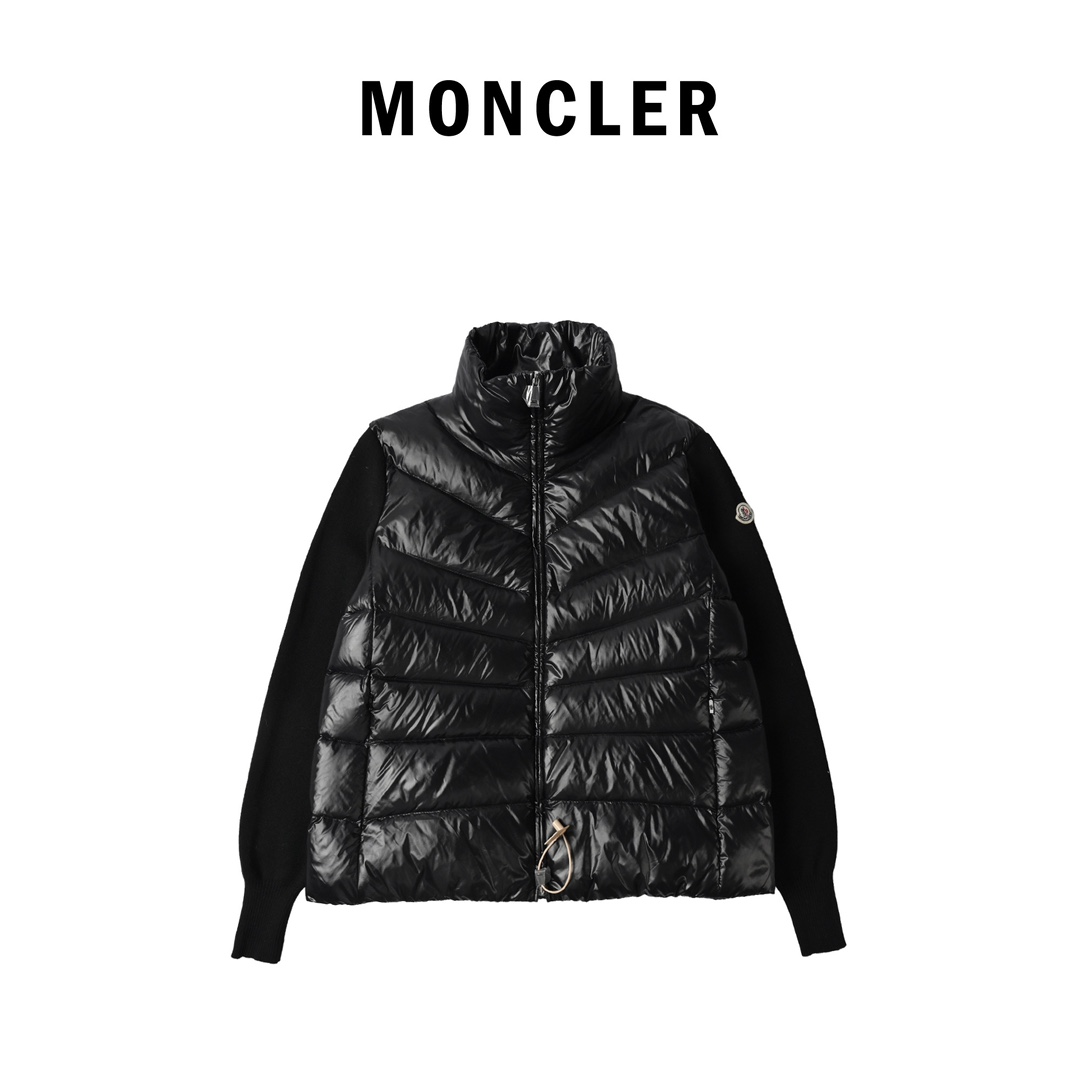 Moncler蒙口24s新款不规则拼接针织立领轻薄羽绒服外套 秋冬新款羽绒拼接夹克