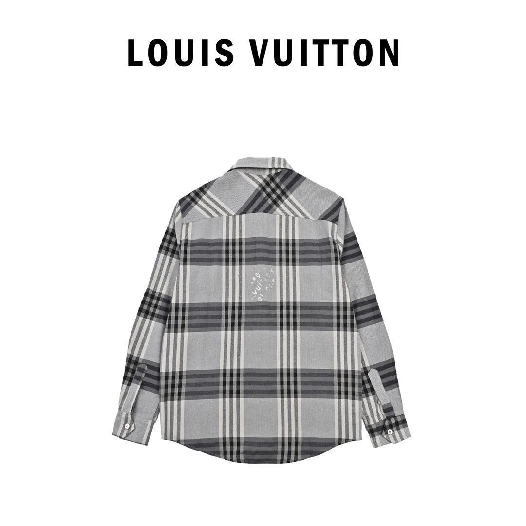 Louis Vuitton LV格纹字母法兰绒衬衫外套