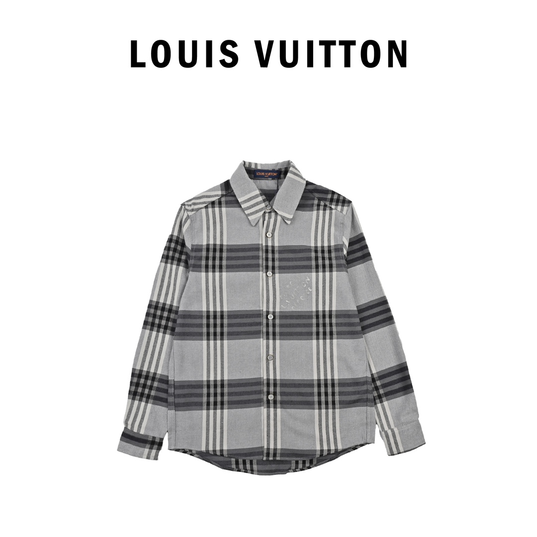 Louis Vuitton LV格纹字母法兰绒衬衫外套