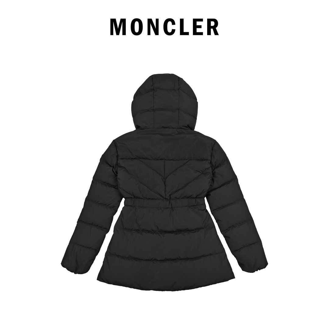 Moncler蒙口新款BROSSE短款连帽V缝线设计收腰显瘦腰带羽绒服