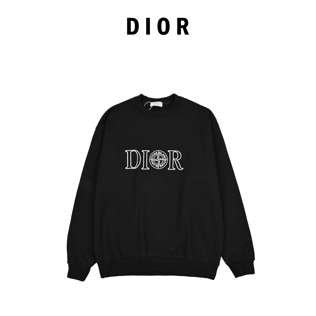 迪奥Dior x 石头岛长袖 经典印花字母圆领卫衣