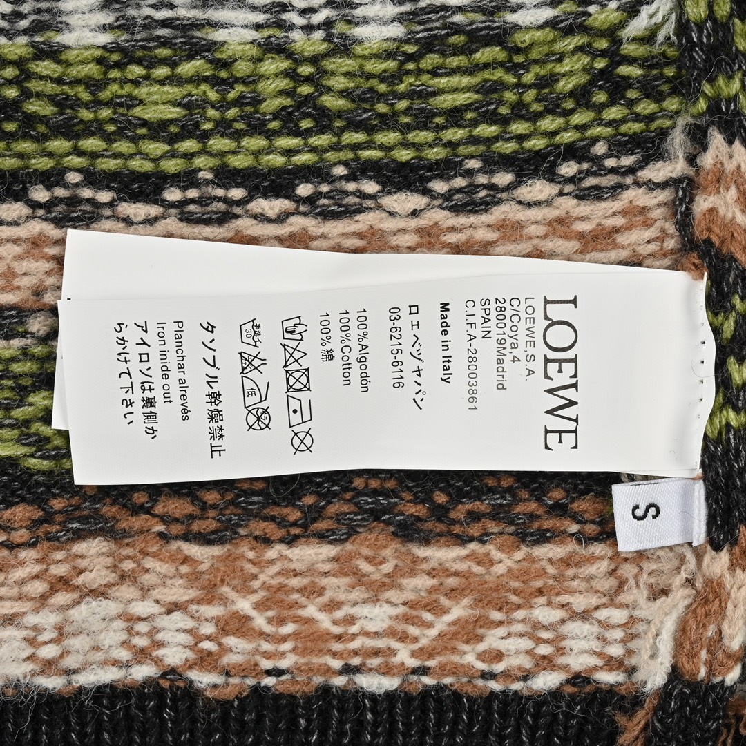 Loewe罗意威24SS 圣诞花草翻领毛衣