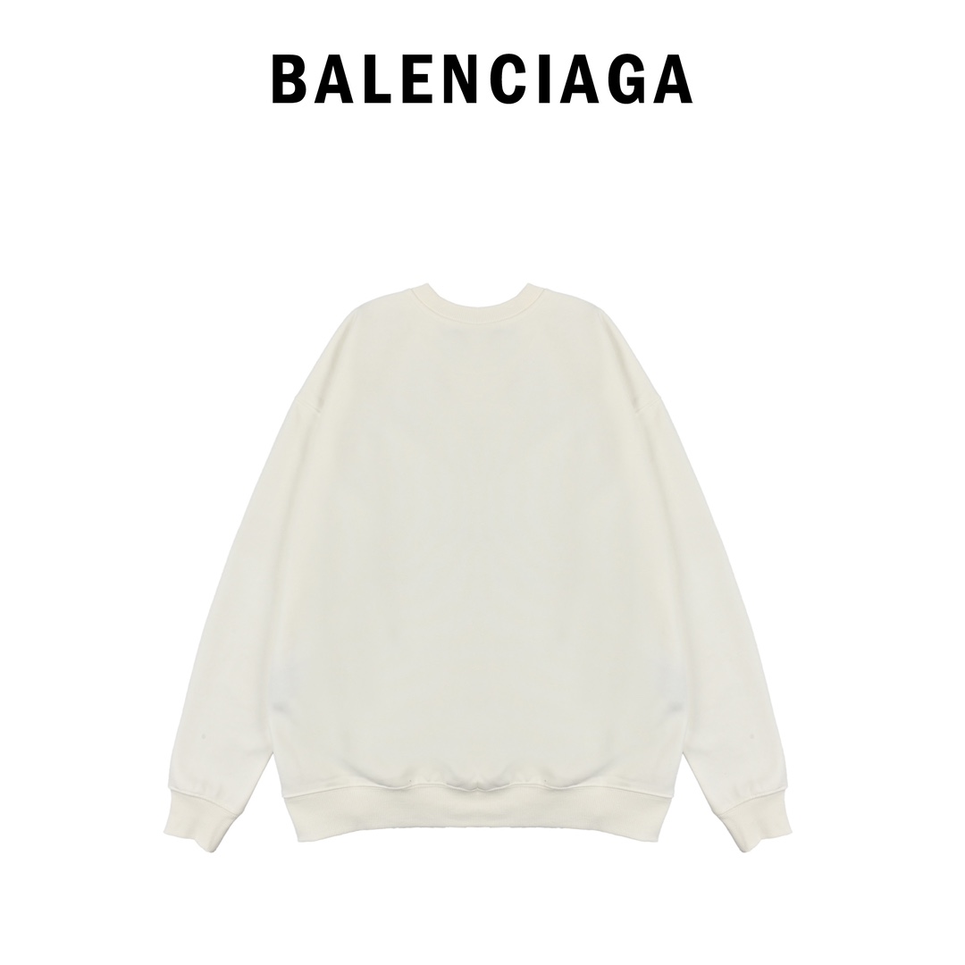 Balenciaga巴黎世家×三叶草印花圆领卫衣
