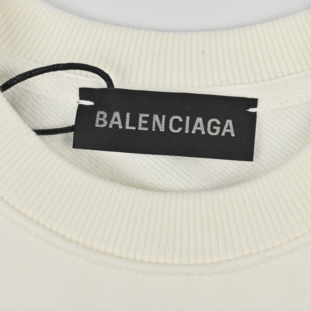 Balenciaga巴黎世家×三叶草印花圆领卫衣