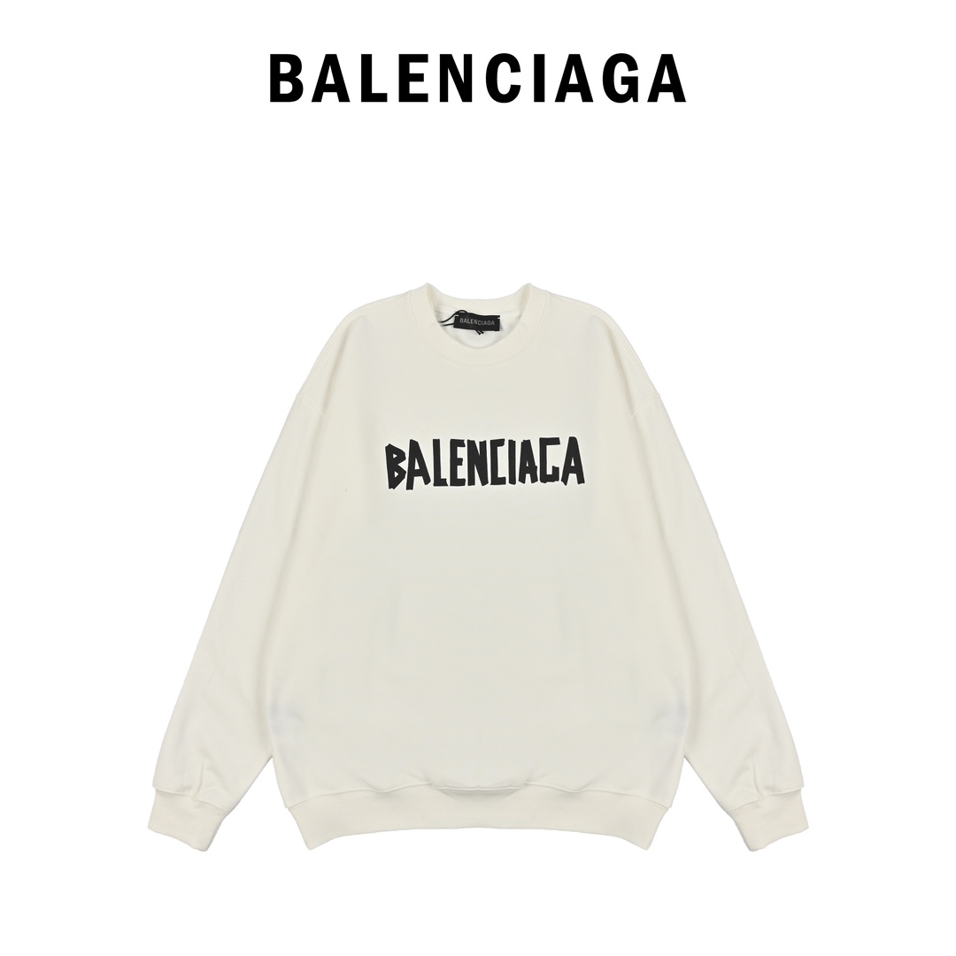Balenciaga巴黎世家 混合LOGO印花字母圆领卫衣