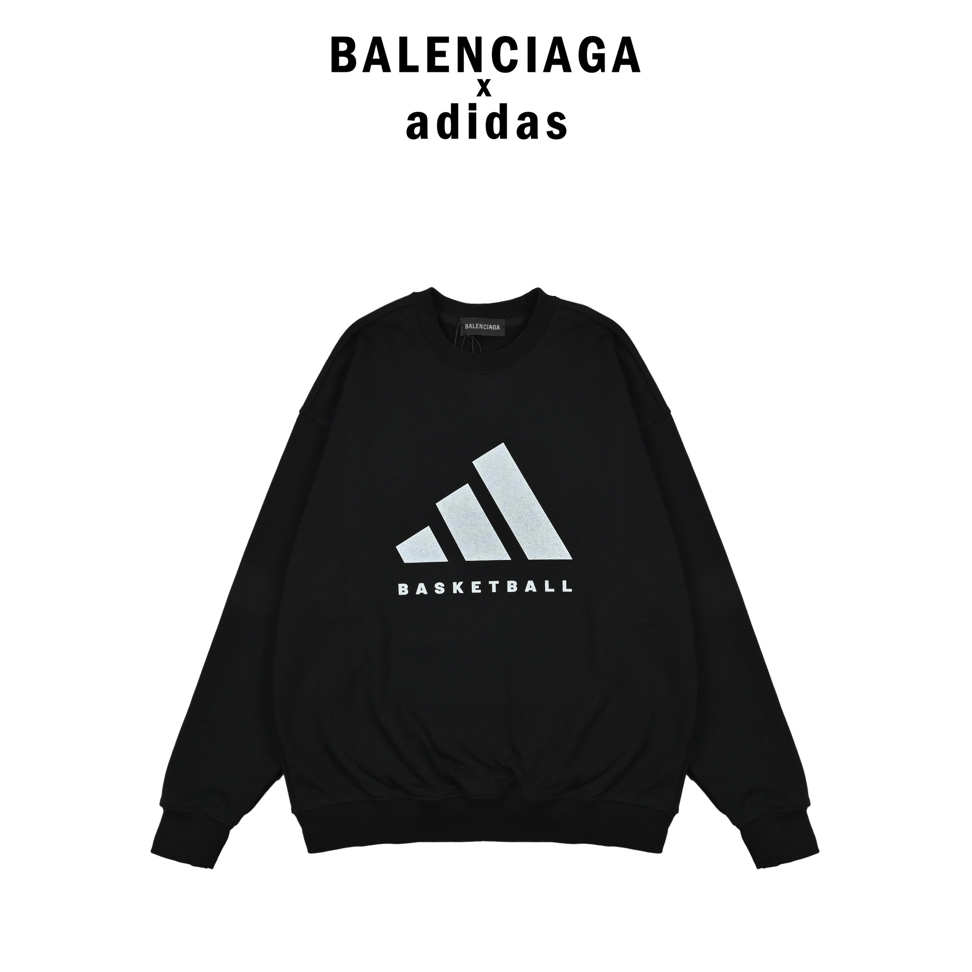 Balenciaga巴黎世家经典款.印花圆领卫衣