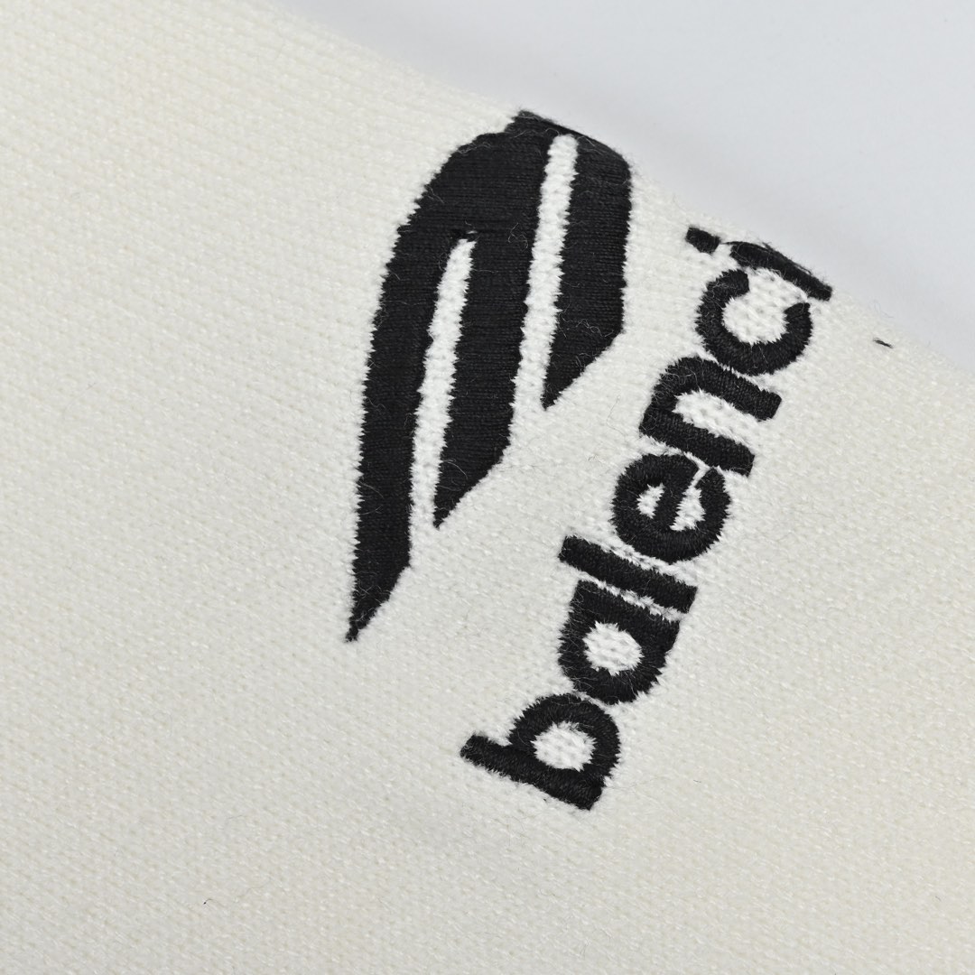 Balenciaga巴黎世家24FW 3B刺绣圆领毛衣