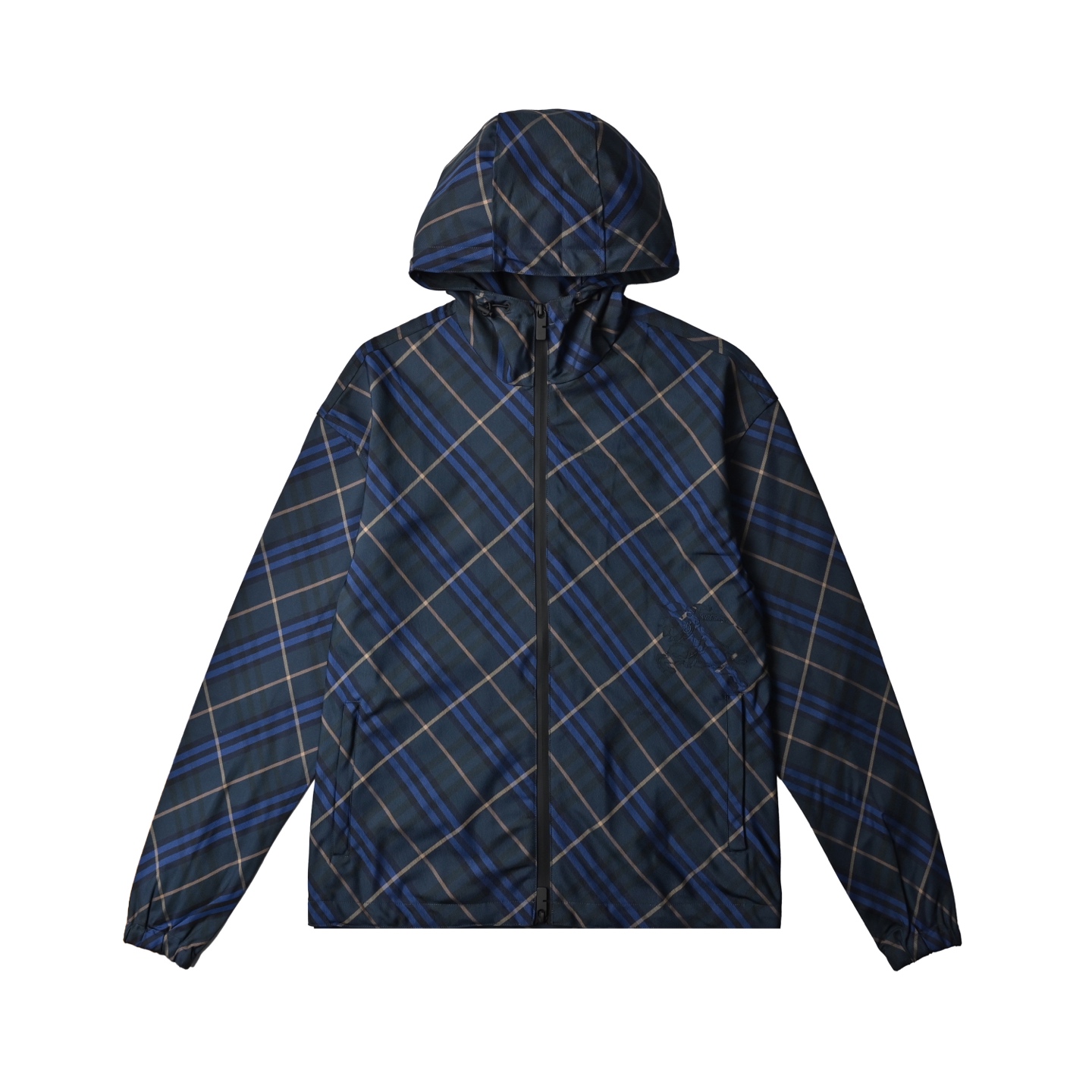Burberry巴宝莉24FW 战马绣花格纹双面拉链夹克外套