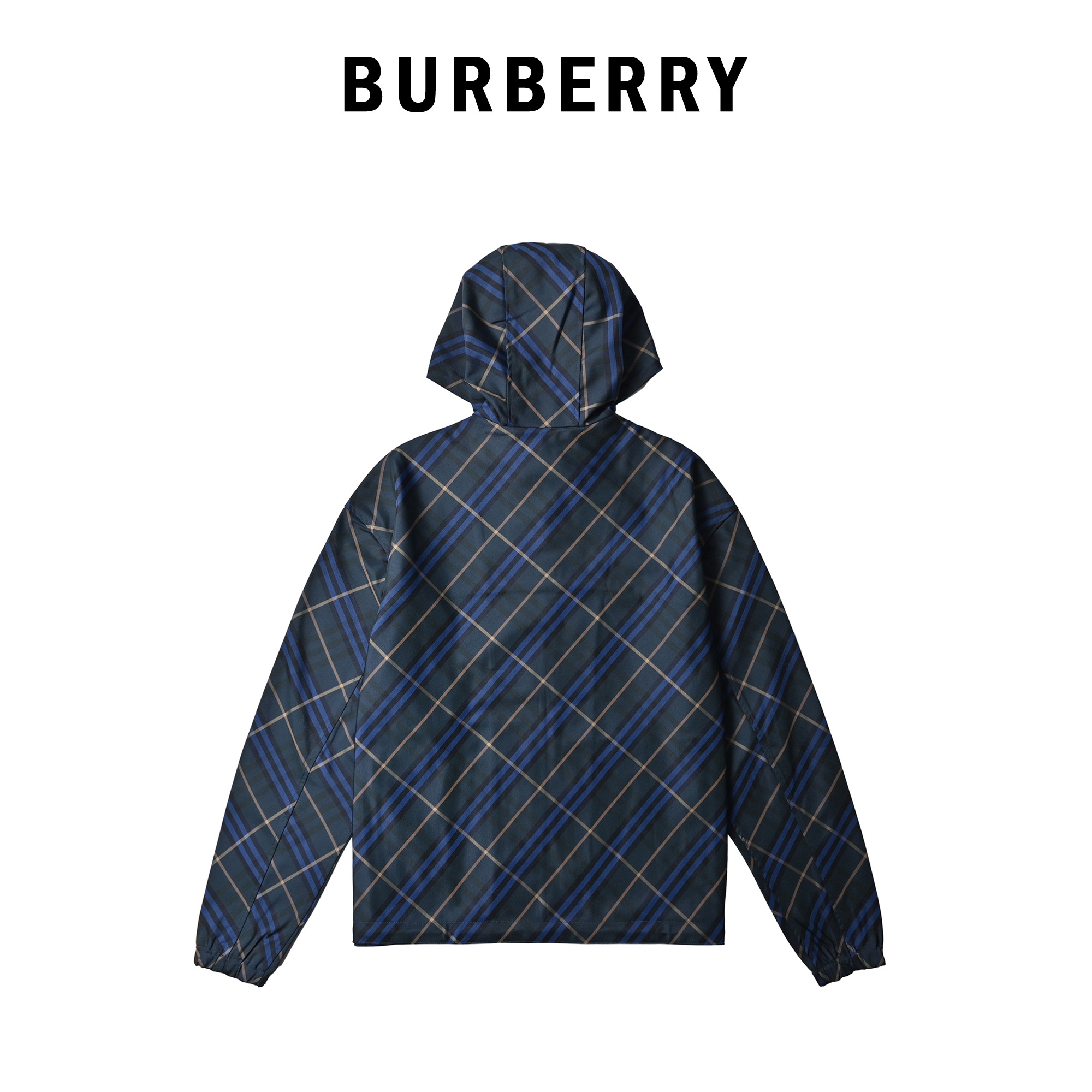 Burberry巴宝莉24FW 战马绣花格纹双面拉链夹克外套