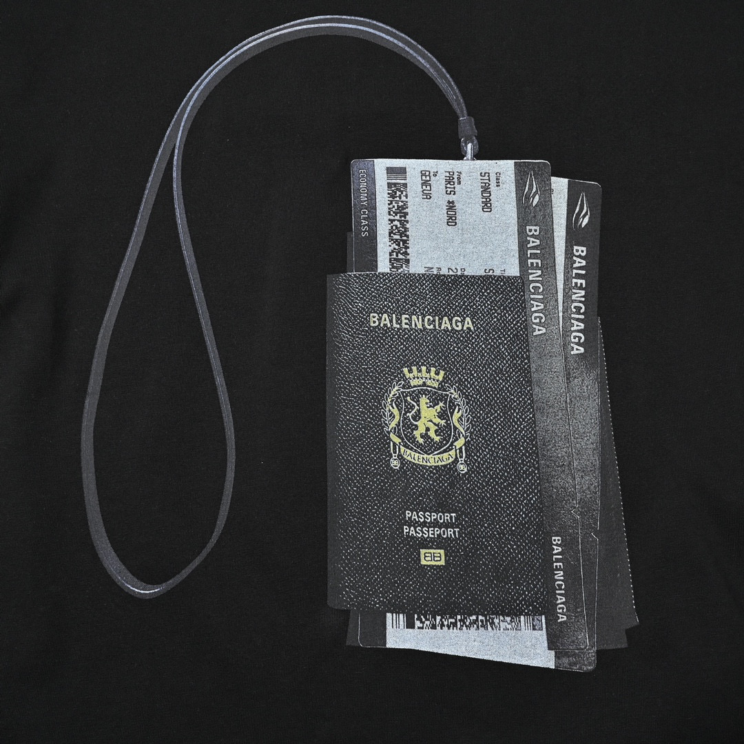 Balenciaga/巴黎世家 24ss 机票护照短袖 官网品质Balenciaga summer24ss新款短袖T恤 黑色 白色-Chinese UA Cheap High Quatity Brand Clothes Bags handbags Sneakers wholesale wholesaler seller from China Factory suppliers Fashion Clothing Shoes best Quality Beautiful Price Balenciaga/巴黎世家 24ss 机票护照短袖 官网品质Balenciaga summer24ss新款短袖T恤 黑色 白色