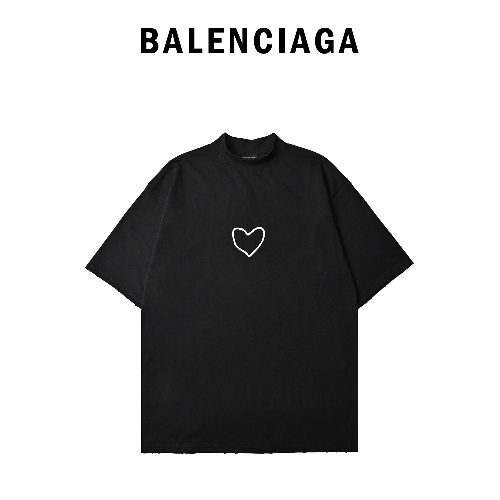 Balenciaga巴黎市场 爱心字母硅胶短袖
