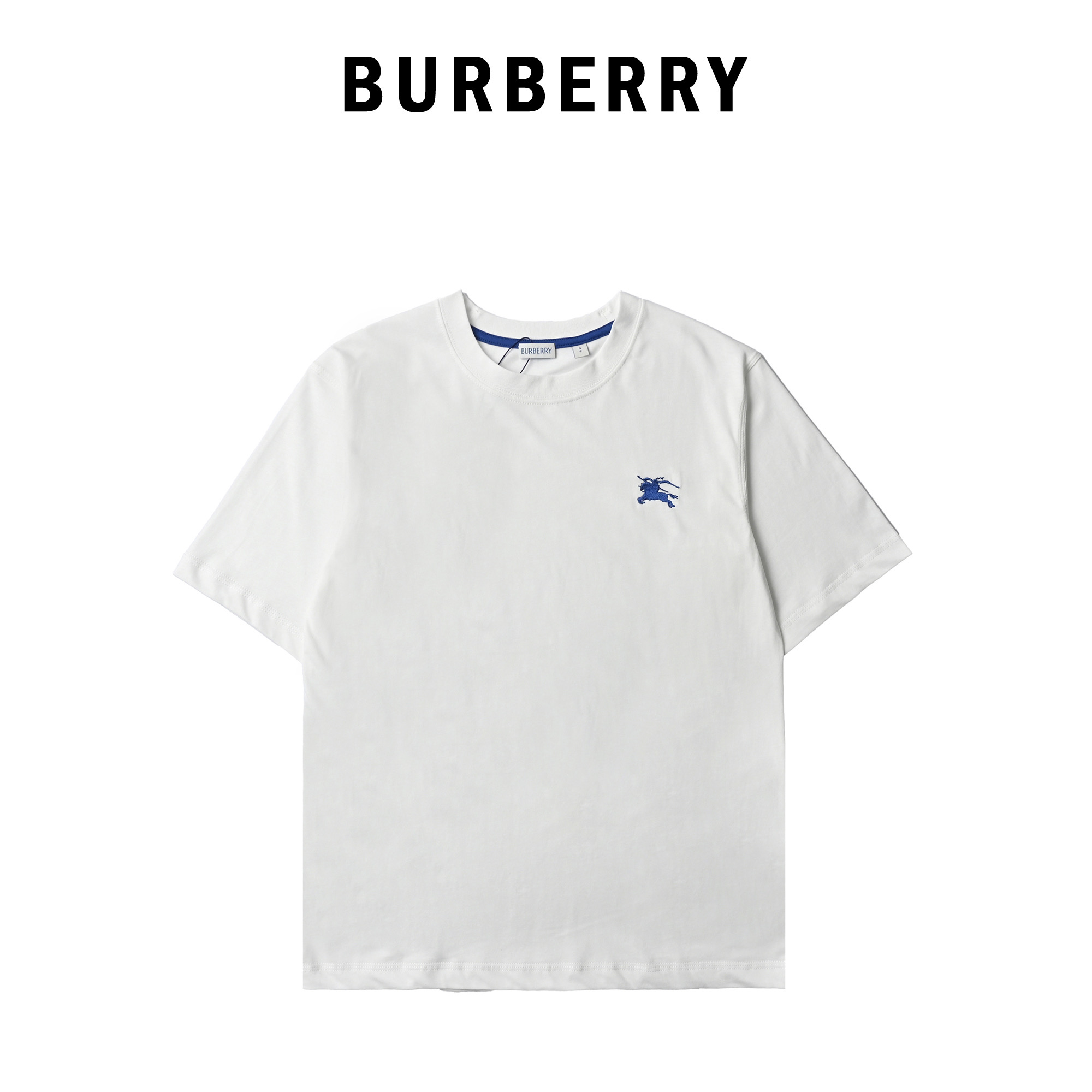 Burberry巴宝莉24ss经典刺绣战马小标圆领短袖 2024ss春夏新款男士胸前经典刺绣标识休闲圆领短袖