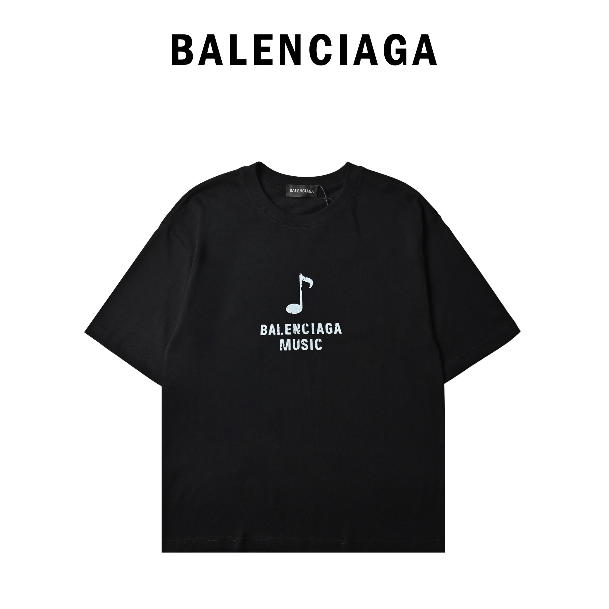 BALENCI 巴黎世家音乐胶囊系列音符油画印花短袖