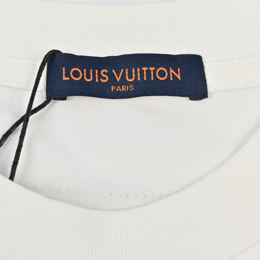 Louis Vuitton/路易威登 25ss 花卉字母刺绣短袖T恤 黑色 白色