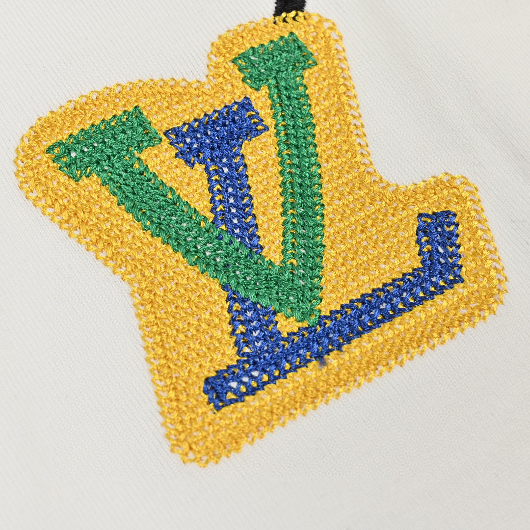 Louis Vuitton/路易威登 25ss 花卉字母刺绣短袖T恤 黑色 白色