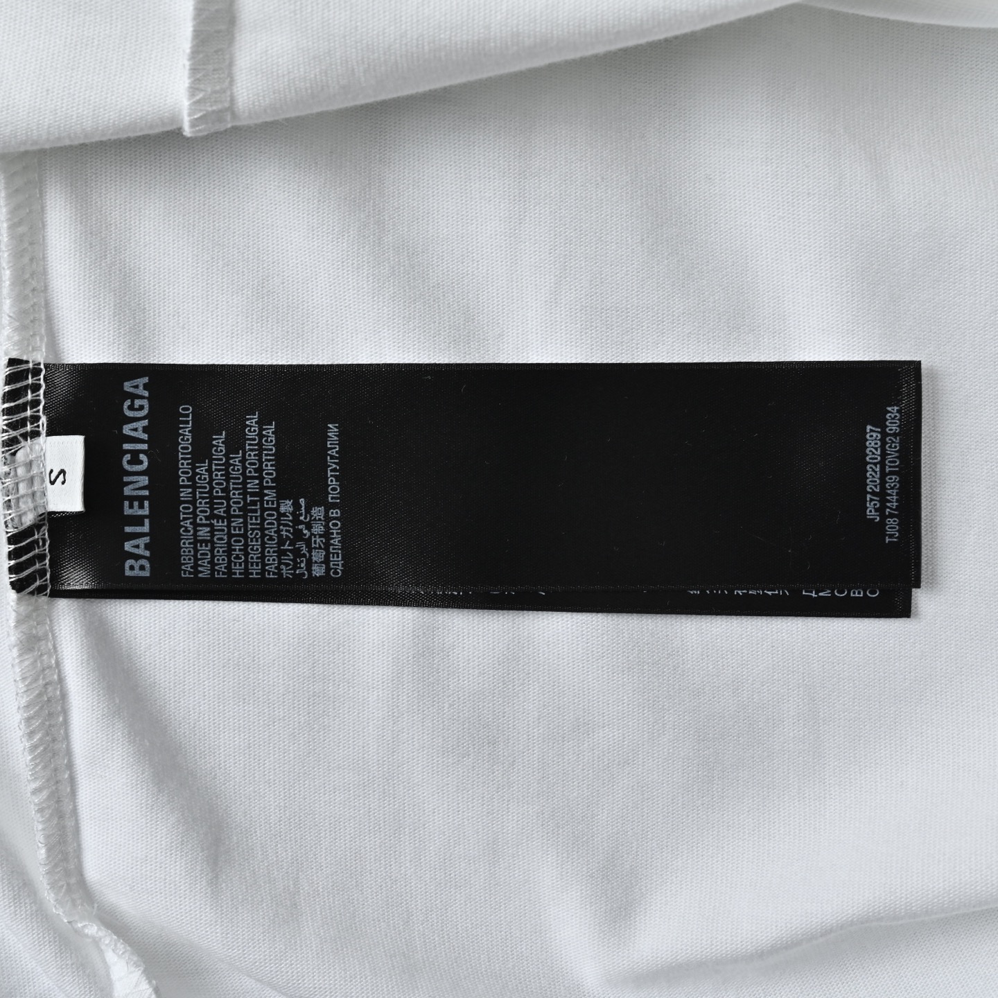 Balenciaga巴黎世家IB前后白墨直喷印花短袖T恤 黑色 白色