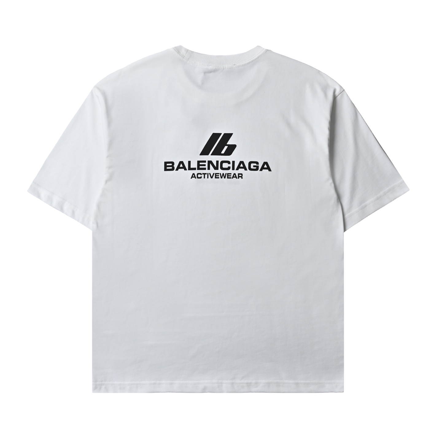 Balenciaga巴黎世家IB前后白墨直喷印花短袖T恤 黑色 白色