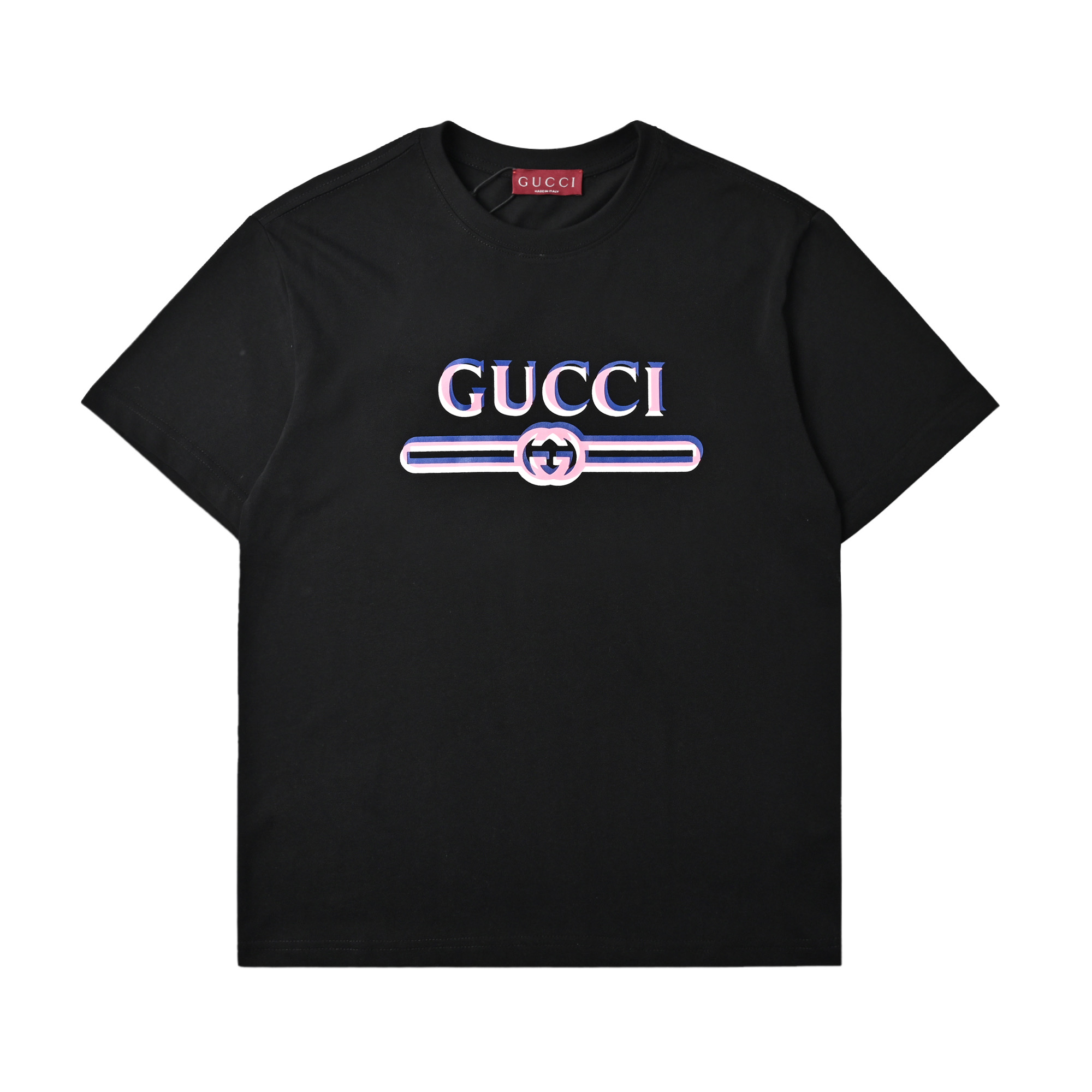 Gucci/古驰 25ss 重影字母印花短袖 黑色 白色