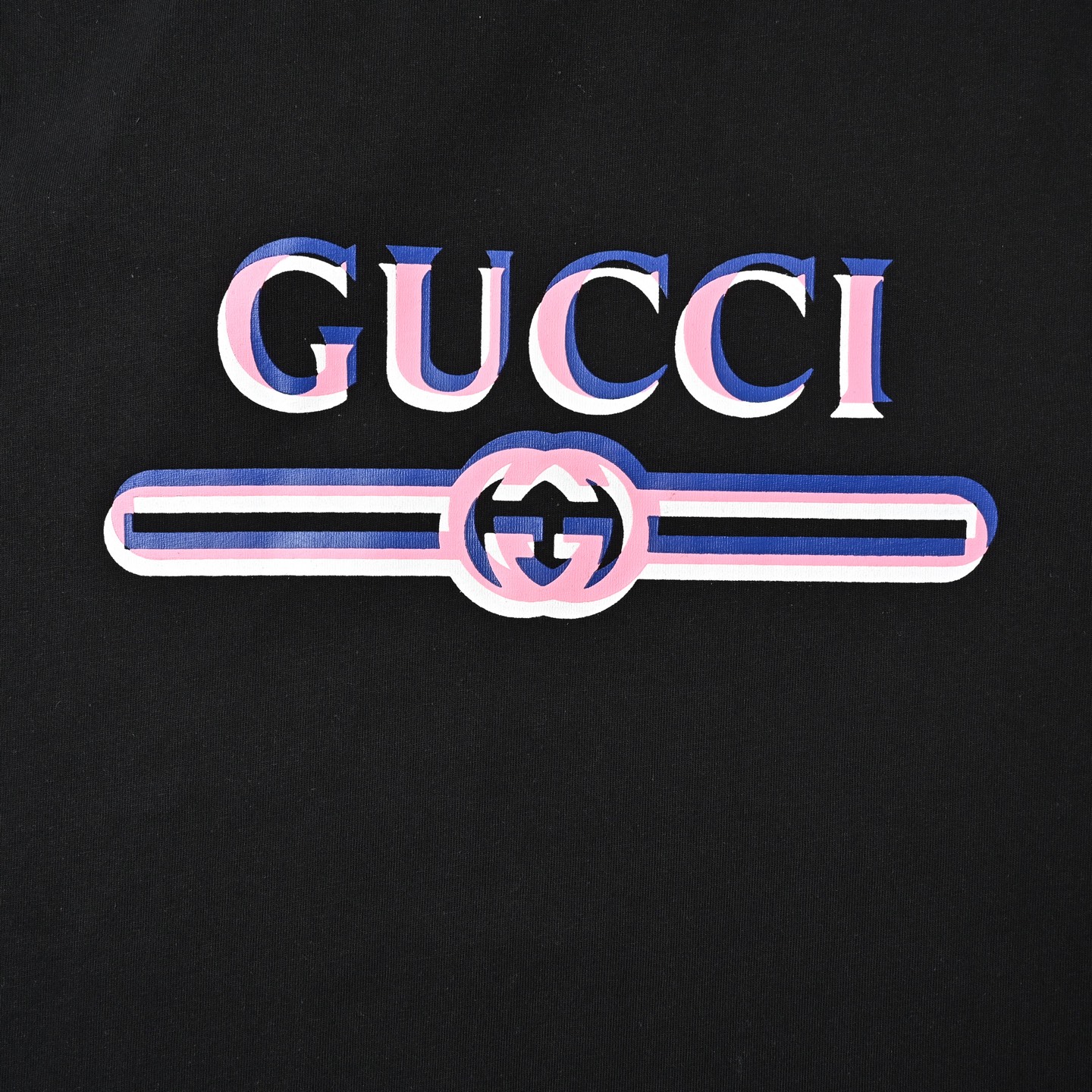 Gucci/古驰 25ss 重影字母印花短袖 黑色 白色