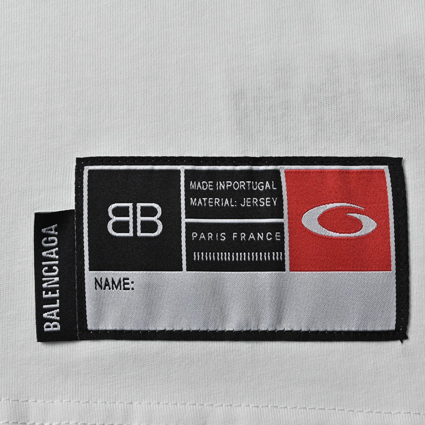 Balenciaga巴黎世家25ss美式字母斜纹布料贴布绣花短袖T恤 黑色 白色