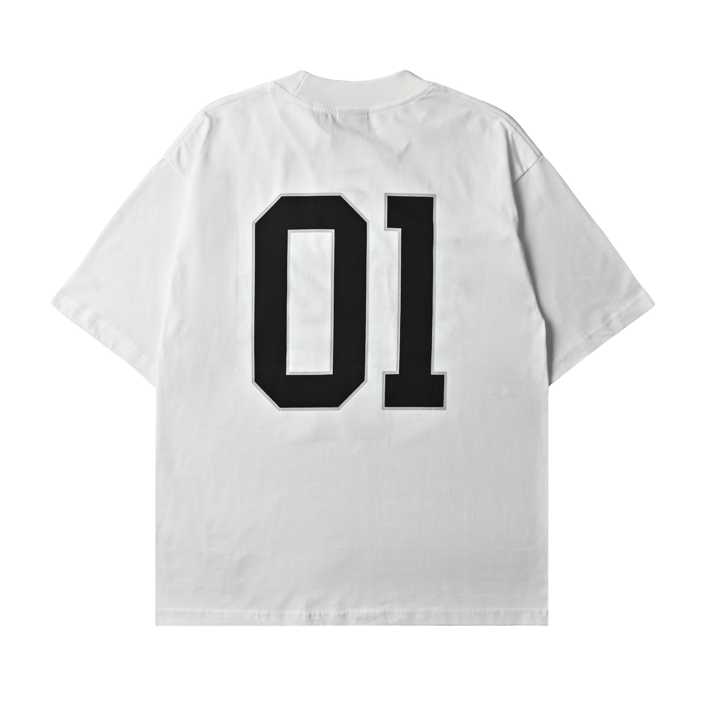 Balenciaga巴黎世家25ss美式字母斜纹布料贴布绣花短袖T恤 黑色 白色