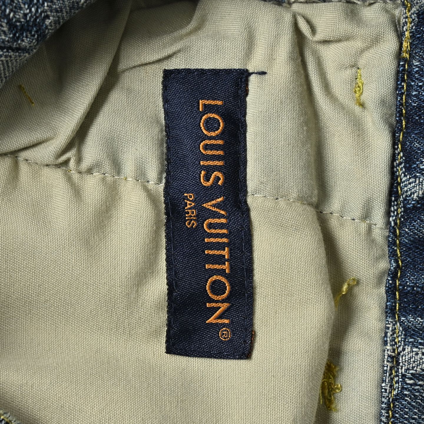 Louis Vuitton 路易威登 25SS 提花满印皮边饰带牛仔裤