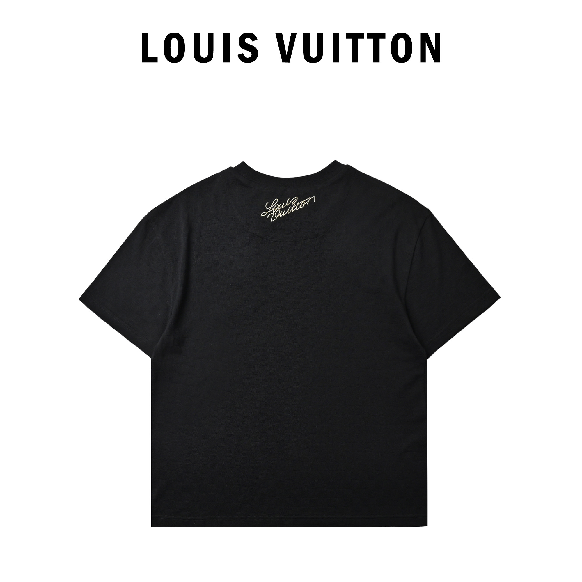 Louis Vuitton 路易威登 25SS 金线章仔暗纹棋盘格短袖