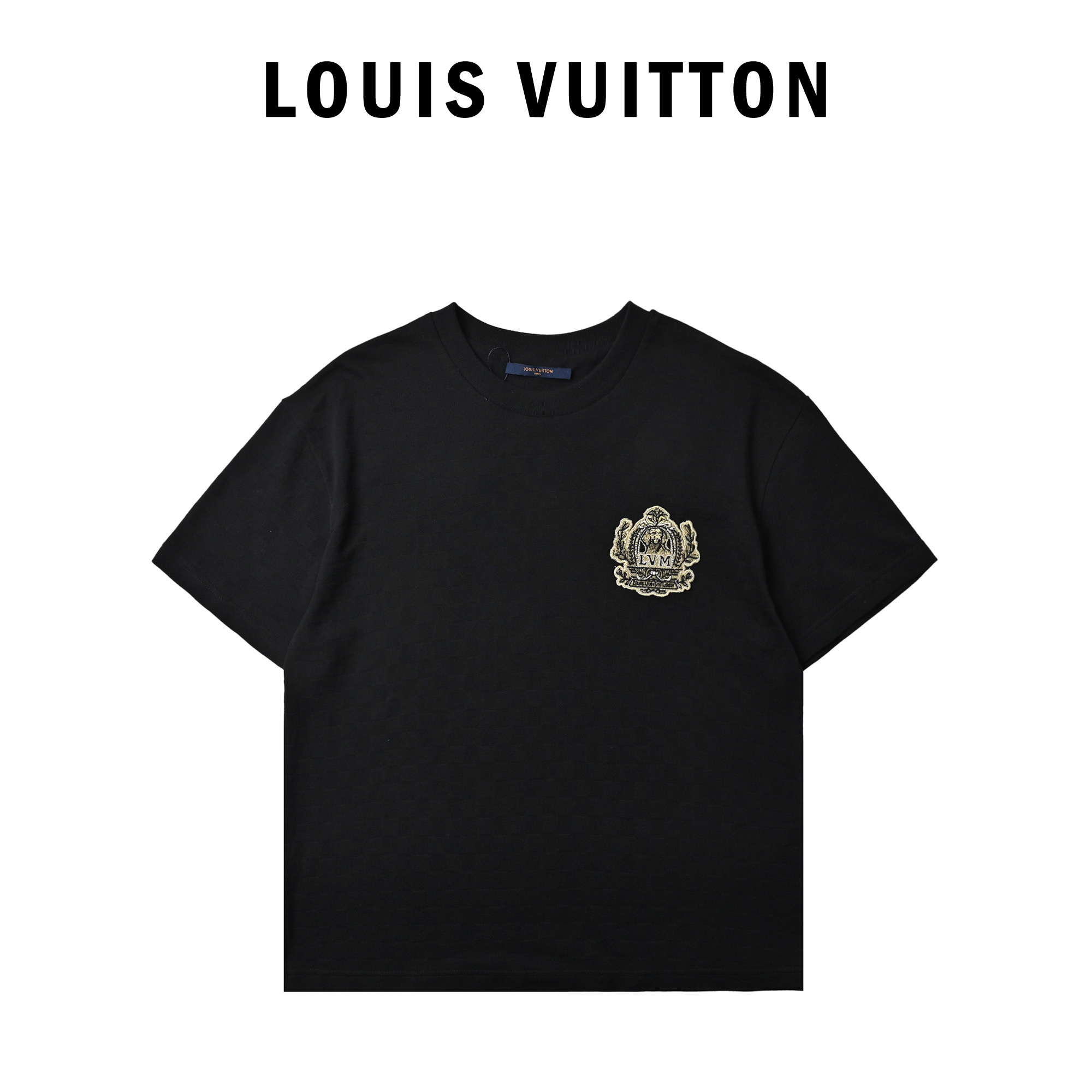 Louis Vuitton 路易威登 25SS 金线章仔暗纹棋盘格短袖