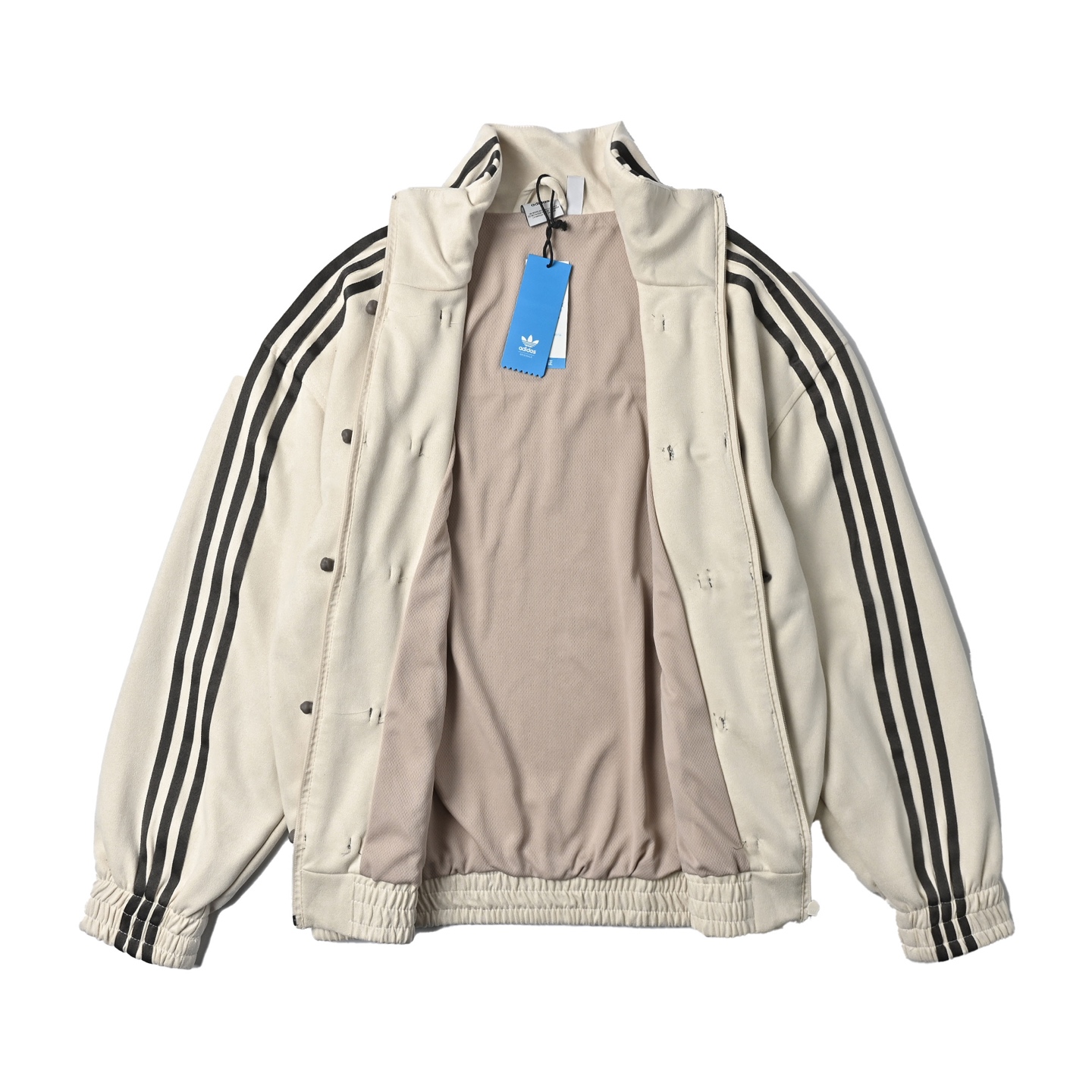 adidas 阿迪达斯 三叶草新中式麂皮唐装外套