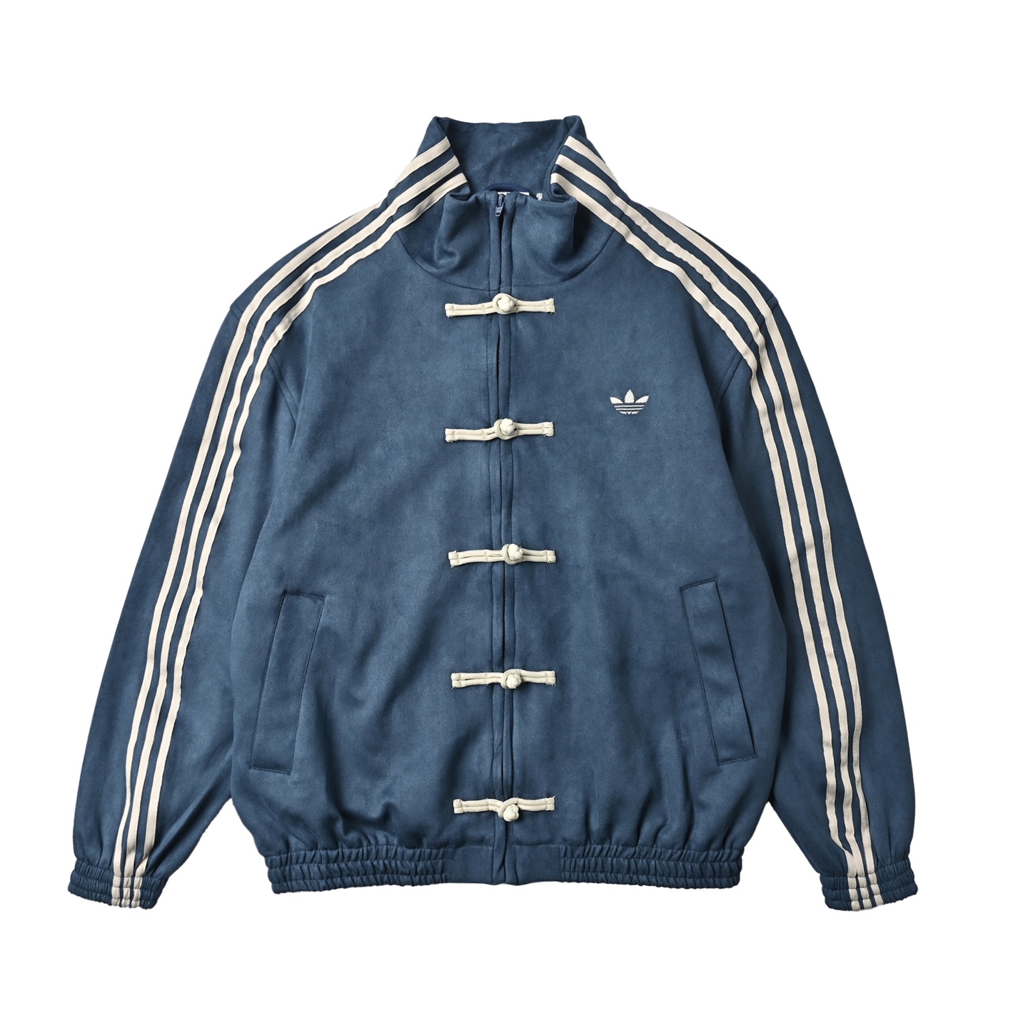 adidas 阿迪达斯 三叶草新中式麂皮唐装外套