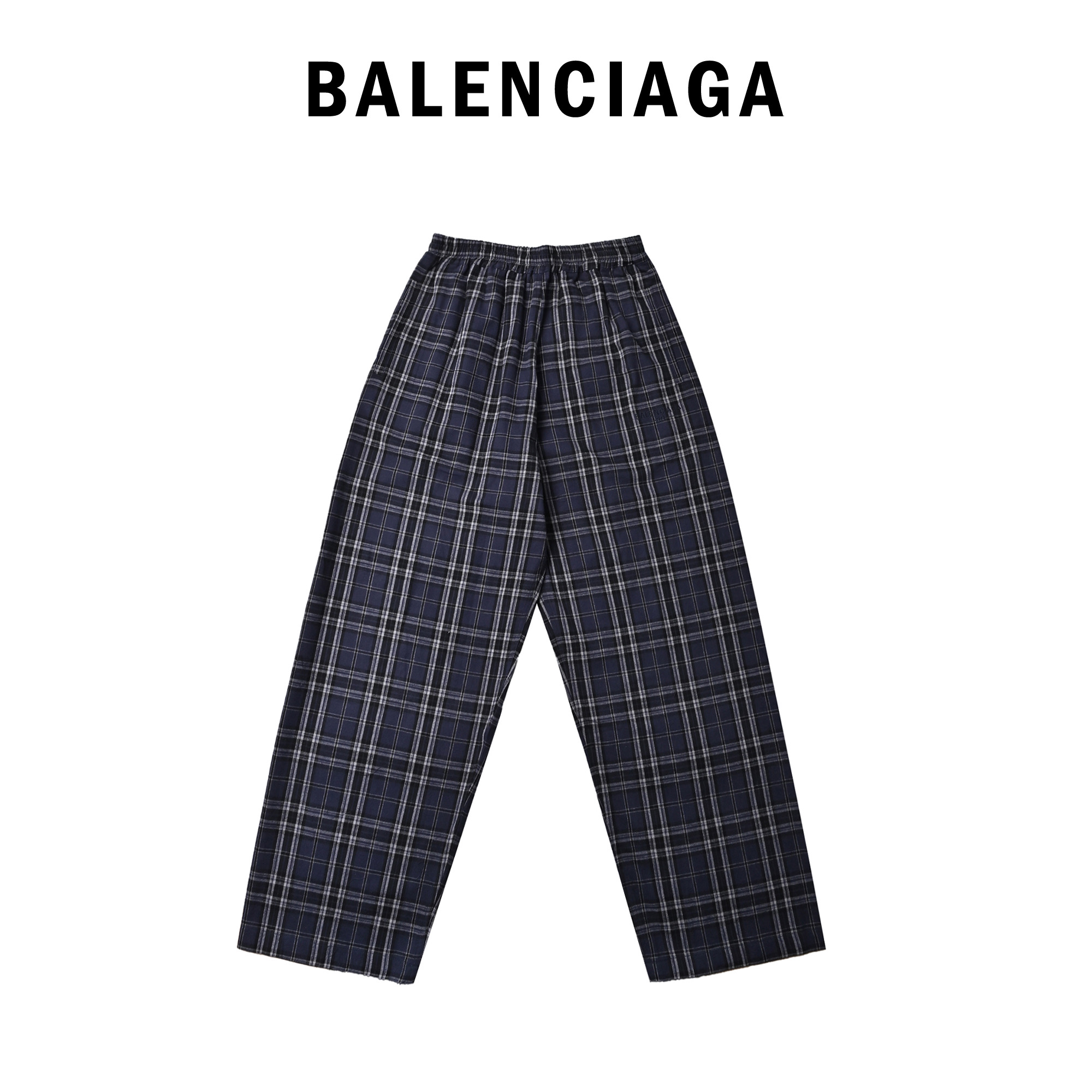 Balenciaga｜25ss格纹法兰绒长裤