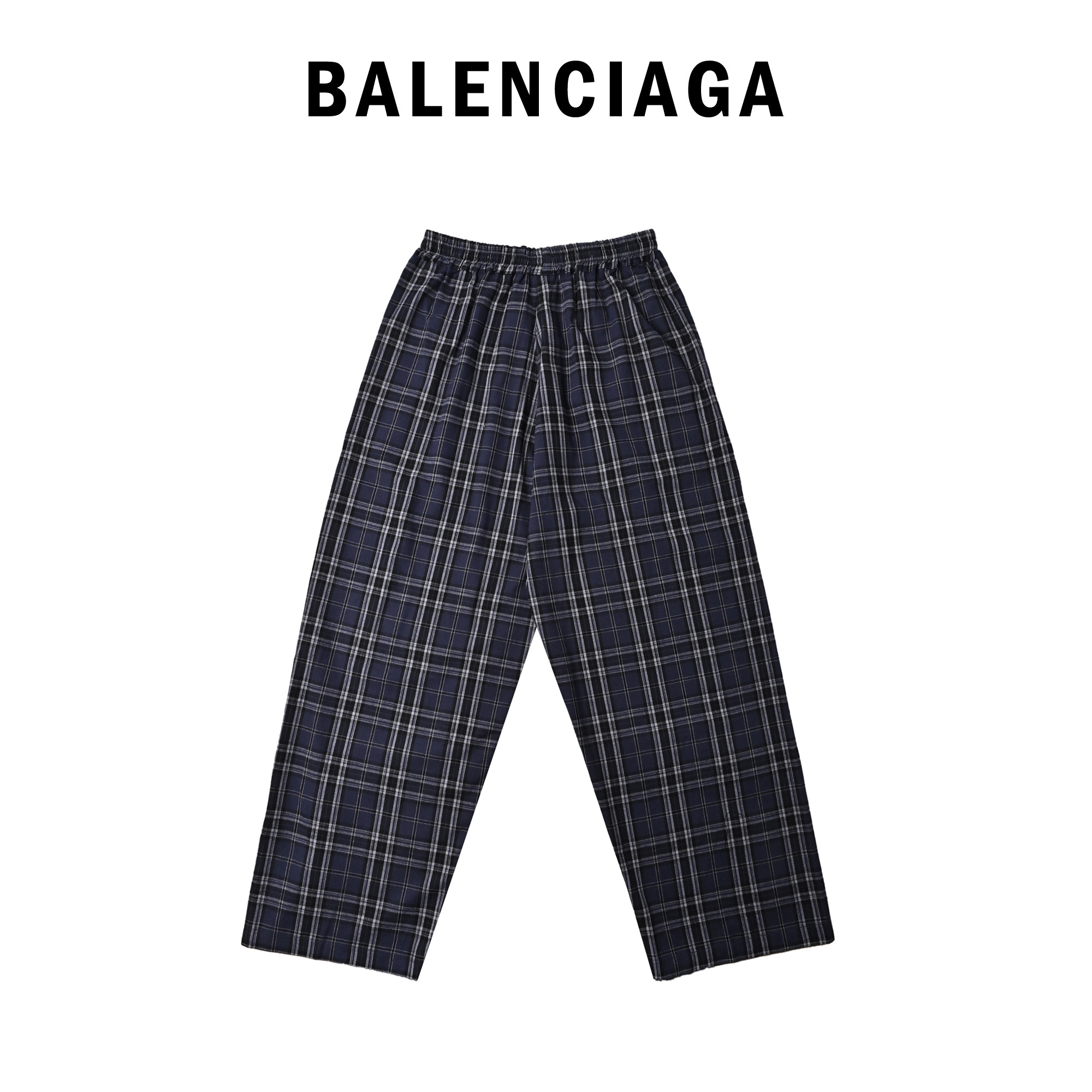 Balenciaga｜25ss格纹法兰绒长裤