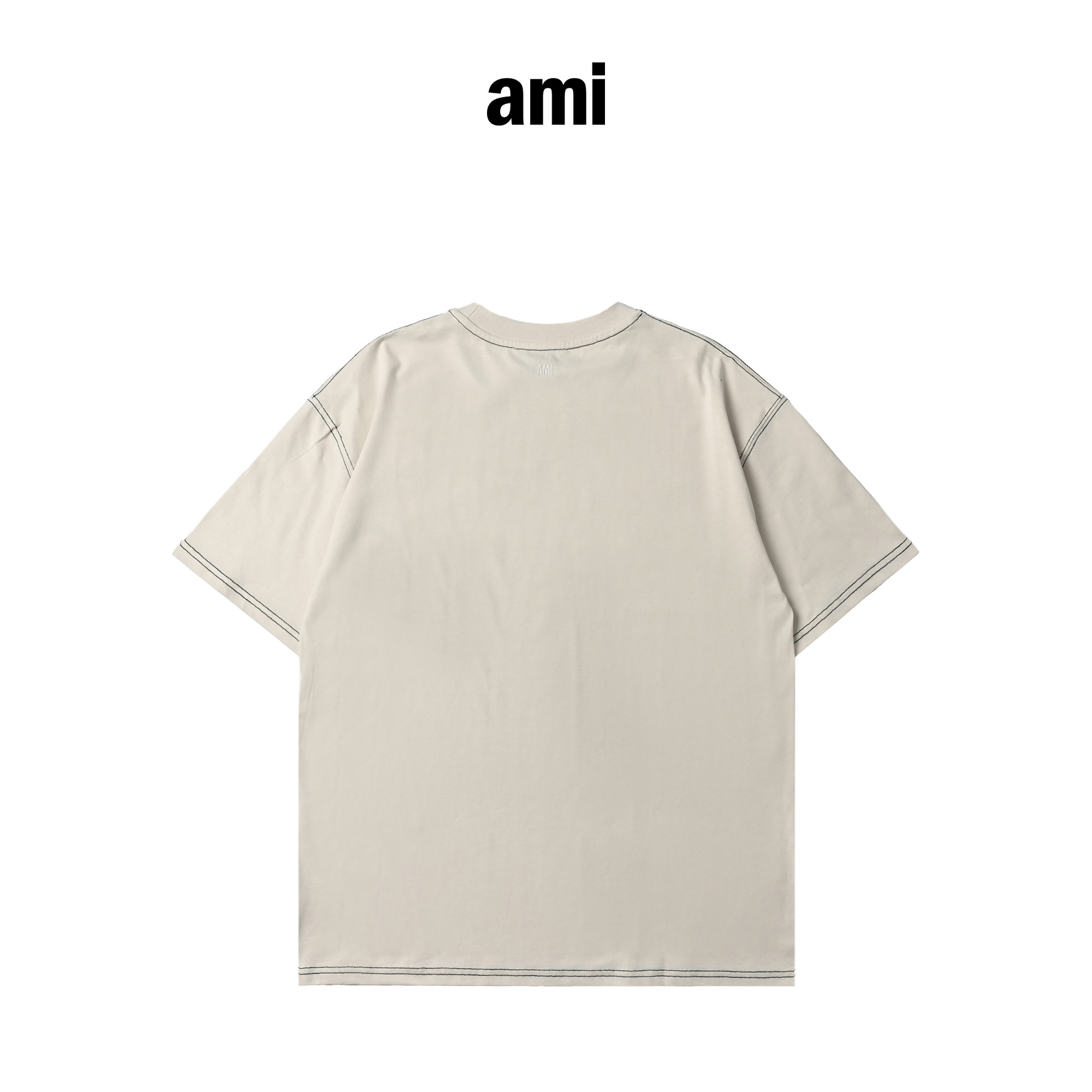 AMI 25SS春夏胸前刺绣logo落肩T恤