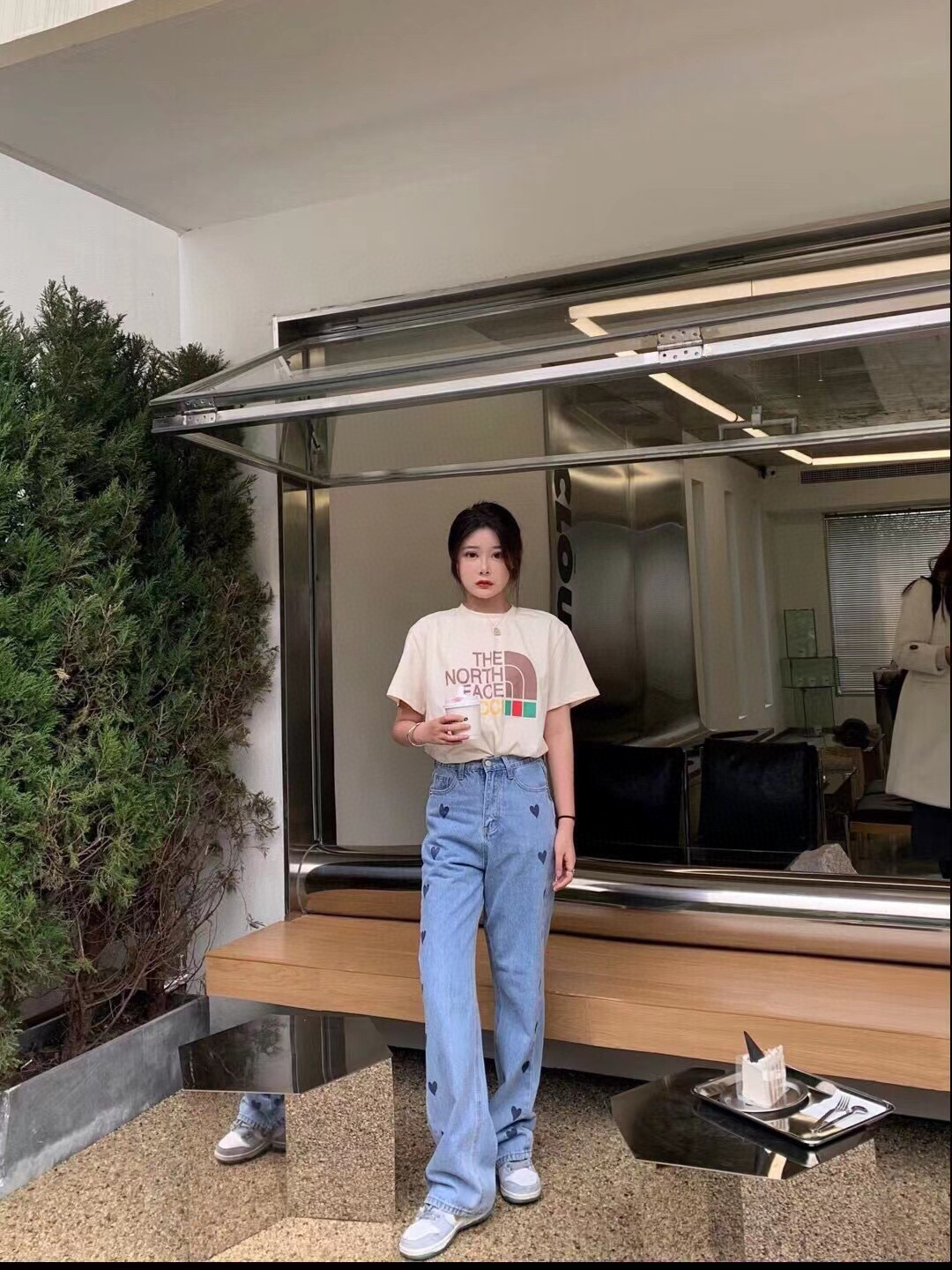 Gucci & The North Face 联名款印花logo短袖 上身效果#