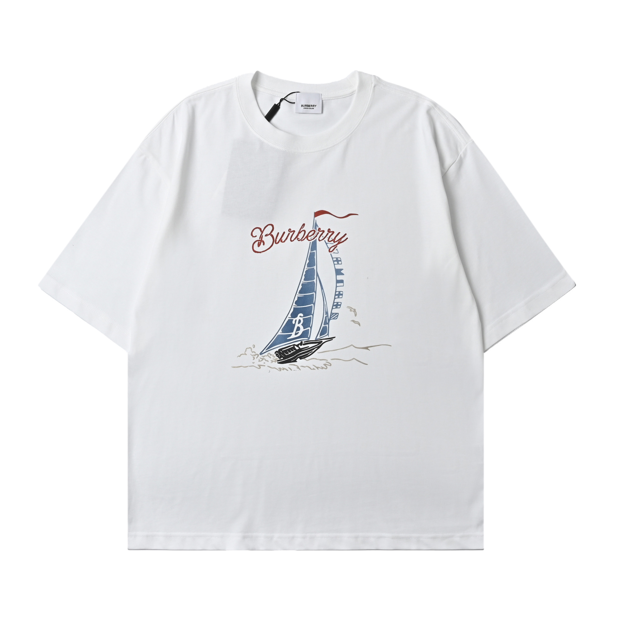 Burberry巴宝莉 SS25 棉质帆船图案圆领短袖